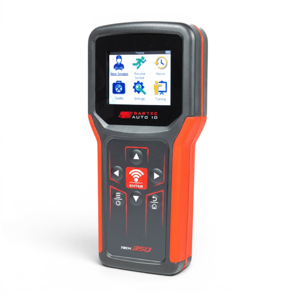 Bartec® TECH350 ve TECH350HD  kablolu profesyonel TPMS teşhis ve sensör programlama cihazının yandan görünümü.