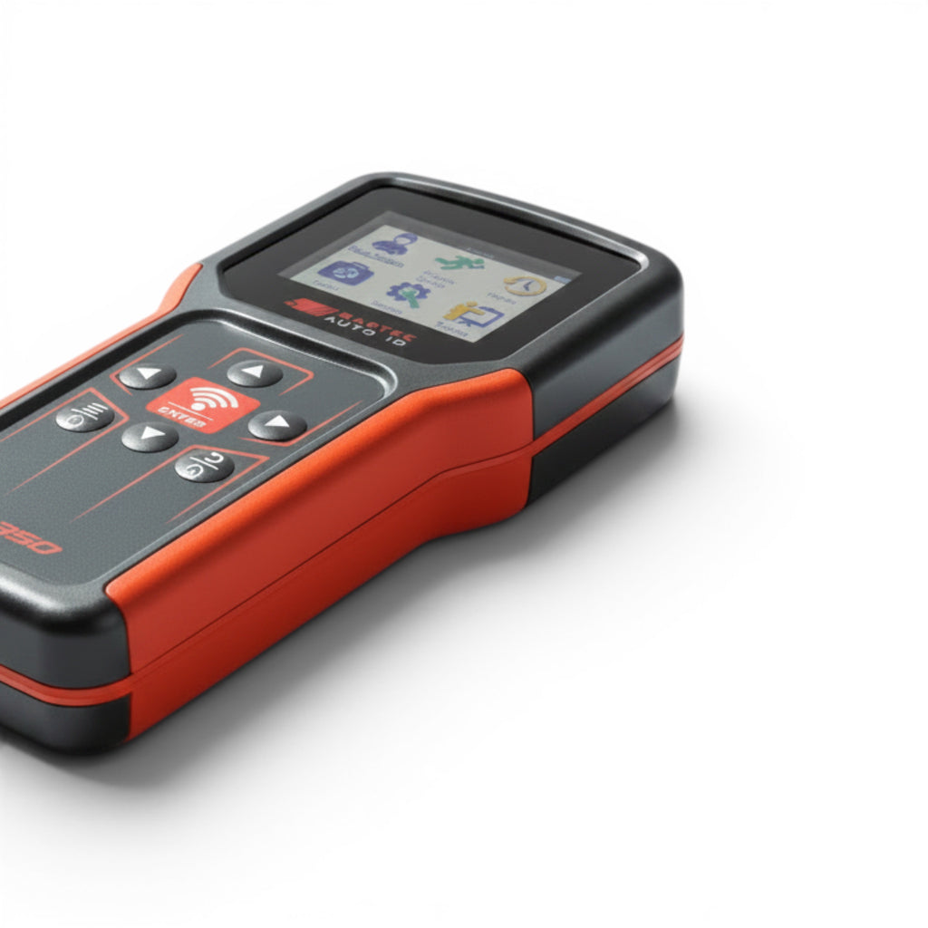 Bartec® TECH350 ve TECH350HD  kablolu profesyonel TPMS teşhis ve sensör programlama cihazının yakın yatay  görünümü.